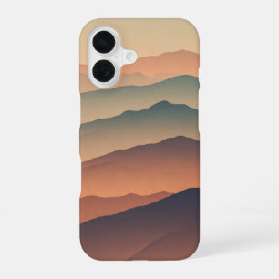 Coque iPhone 16 Montagnes Brumeuses Rétro