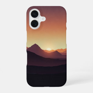 Coque iPhone 16 Montagnes du désert vintage au lever du soleil