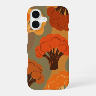 Coque iPhone 16 Motif Brocoli Orange Vintage