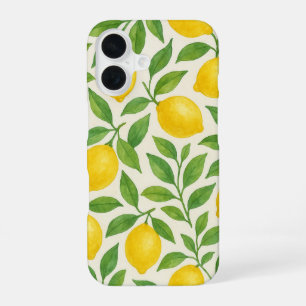 Coque iPhone 16 motif citron aquarelle