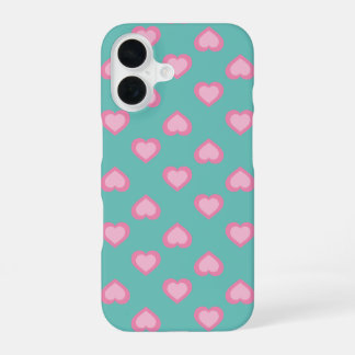 Coque iPhone 16 Motif Coeurs roses