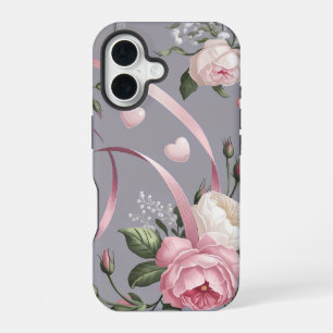 Coque iPhone 16 Motif Coquette Fleurs Roses