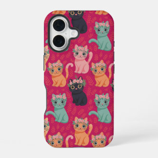 Coque iPhone 16 Motif de chatons pastel mignons