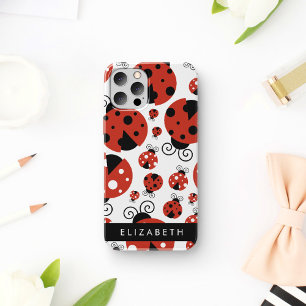 Coque iPhone 16 Motif de coccinelles, coccinelles rouges, votre no