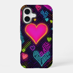 Coque iPhone 16 Motif de coeur coloré