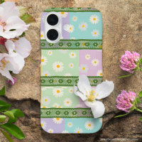 Motif de daisy coloré et féminin Vert Bleu Rose De