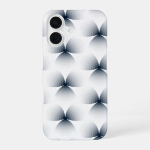 Coque iPhone 16 Motif de dégradé d'illusion géométrique monochrome