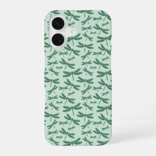 Coque iPhone 16 Motif de libellules vertes 