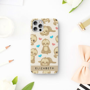 Coque iPhone 16 Motif de paresseux, paresseux mignons, coeurs, vot