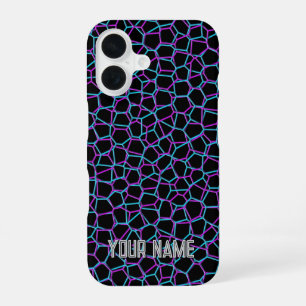 Coque iPhone 16 Motif de réseau aléatoire - 