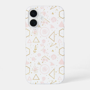 Coque iPhone 16 Motif floral rose pastel sans couture