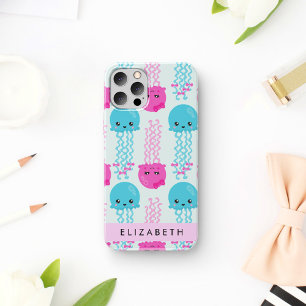 Coque iPhone 16 Motif Méduse, Méduse Mignonne, Mer, Votre Nom