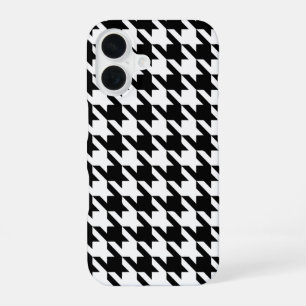 Coque iPhone 16 Motif noir blanc Houndstooth
