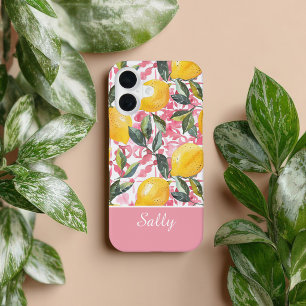 Coque iPhone 16 Motif personnalisé de citron de style méditerranée