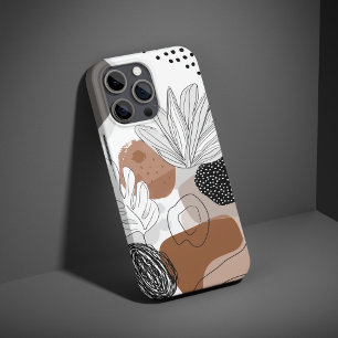 Coque iPhone 16 Motif Plante Abstrait neutre Boho minimal Aesthe