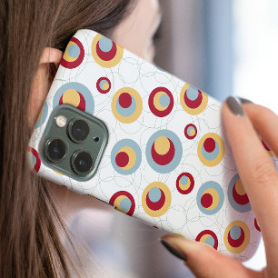 Coque iPhone 16 Motif Rétro Taches de Léopard Milieu de Siècle Col