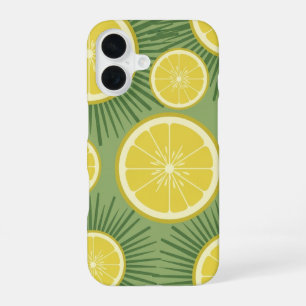Coque iPhone 16 Motif Soleil Citron Vintage