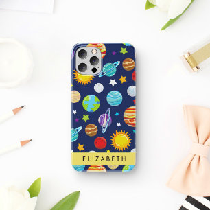 Coque iPhone 16 Motif spatial, Planètes, Étoiles, Cosmos, Votre No
