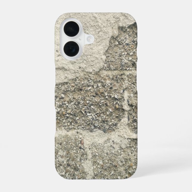 Coque iPhone 16 Mur de blocs de ciment (Verso)
