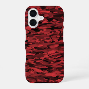 Coque iPhone 16 Noir rouge Motif Abstrait
