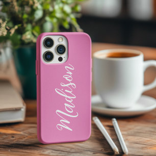 Coque iPhone 16 Nom de fille rose tendance écriture manuscrite per