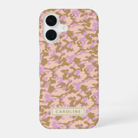 Nom personnalisé Camouflage rose Brown Camo Chic
