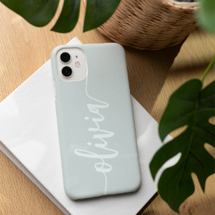 Coque iPhone 16 Nom personnalisé en écriture esquissée moderne
