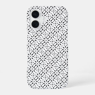Coque iPhone 16 Œillet blanc sur fond noir