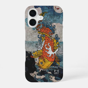 Coque iPhone 16 OEuvre japonaise Koi Fish Moonlit Leap