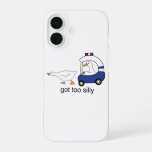 Coque iPhone 16 Oie de police drôle humour trop bête