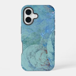 Coque iPhone 16 Opale bleue Abstrait