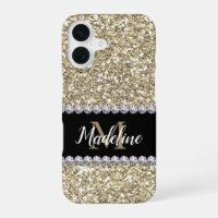 Paillettes dorées avec nom et monogramme