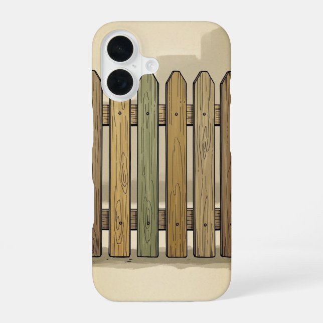 Coque iPhone 16 Panneau de clôture de rue rétro (Verso)