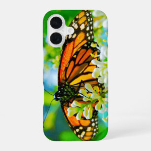 Coque iPhone 16 Papillon monarque orange photo design moderne auda