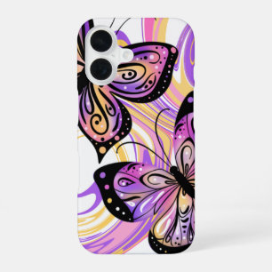 Coque iPhone 16 Papillons vifs et audacieux