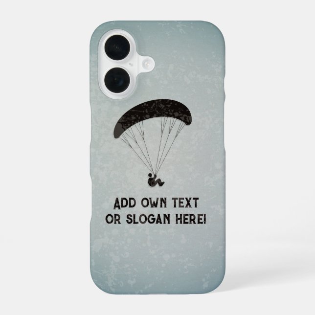 Coque iPhone 16 Parapente Flottant sous la canopée propre slogan / (Verso)
