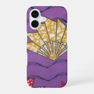 Coque iPhone 16 Passion Pourpre Ventilateur ondulé abstrait est-