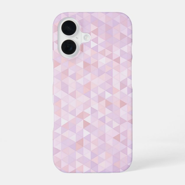 Coque iPhone 16 Pastel Pink Triangle Pattern (Verso)