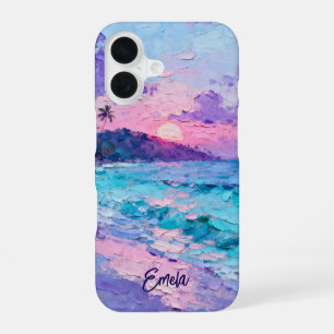 Coque iPhone 16 Paysage de coucher de soleil sur une île tropicale