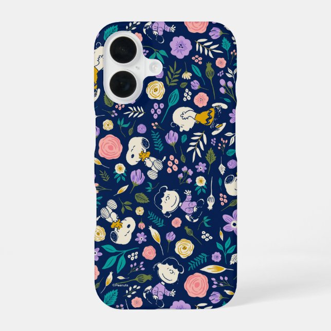 Coque iPhone 16 Peanuts In Bloom Pattern (Verso)