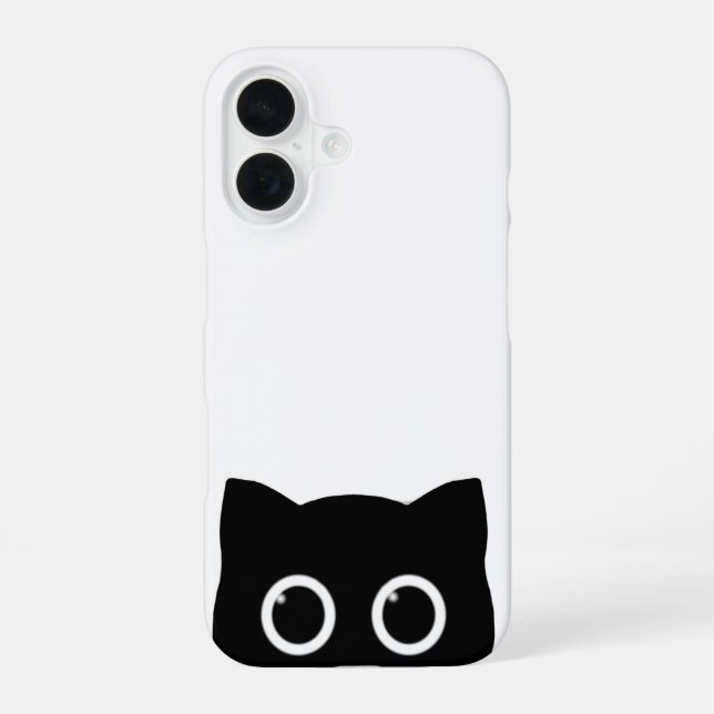 Coque iPhone 16 Peeking Black Cat (Verso)