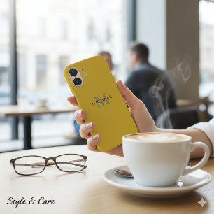 Coque iPhone 16 personnalisé avec nom et initiale
