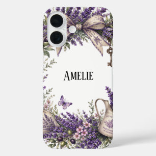 coque Iphone 16 personnalisée couronne de lavande