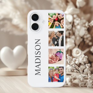 Coque iPhone 16 Photo Custom Family Collage Personnalité de White