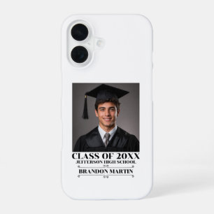 Coque iPhone 16 Photo de remise de diplômes personnalisée Diplômé 