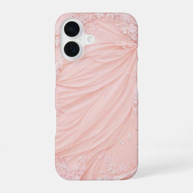 Coque iPhone 16 Pink Lace and Tulle Feminine Phone Case (Verso)