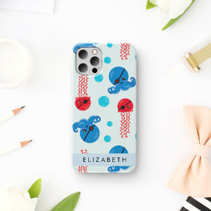 Coque iPhone 16 Pirate Octopus, Pirate Jellfish, Mer, Votre Nom