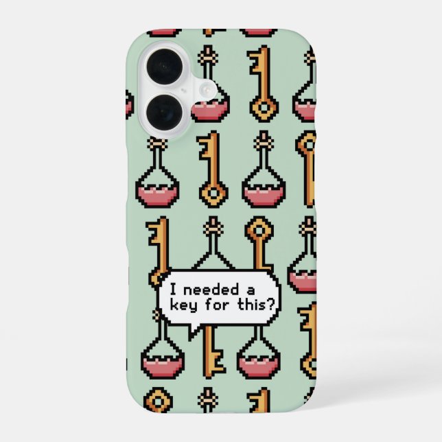 Coque iPhone 16 Pixel Quest – Clé & Potion (Verso)