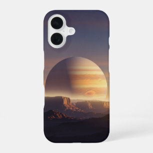 Coque iPhone 16 Planète Vintage Derrière les Falaises