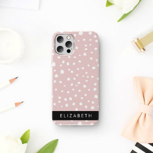 Coque iPhone 16 Points Dalmatiens Rose, Points Dalmatiens, Votre N
